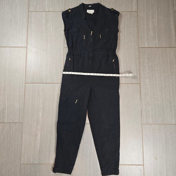Anthropologie Halsey Utility Jumpsuit Boiler Suit Black Lyocell Size XS - Picture 6 of 15